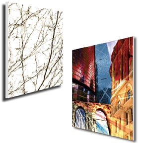 Two pictures of a building and tree are shown.