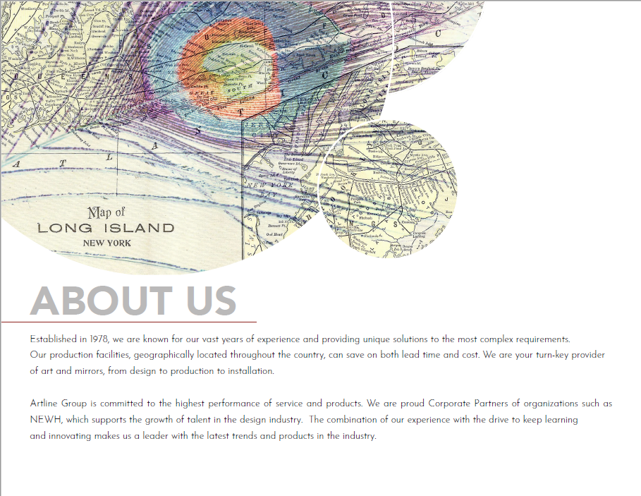 A page of an old map with the words about us